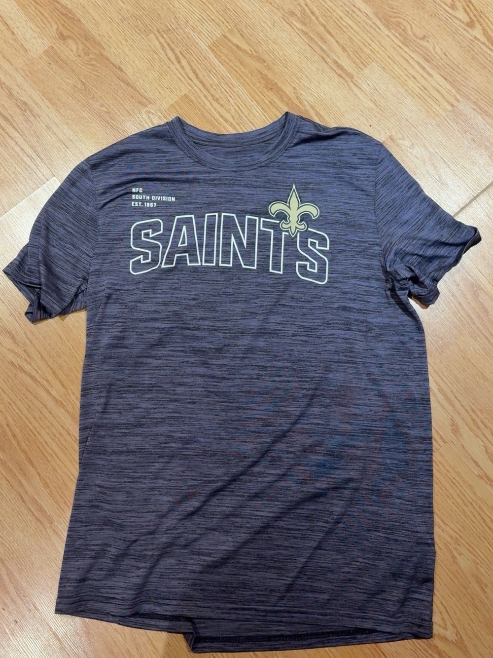 Nike Heathered Grey Saints Graphic Tee with Gold Accent